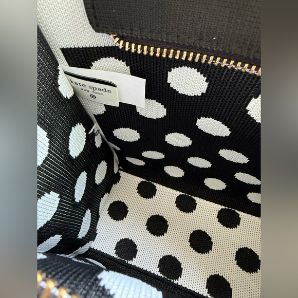 NWT • Kate Spade x Target Poka Dot Black & White Knit Crossbody Bag - Picture 7 of 16